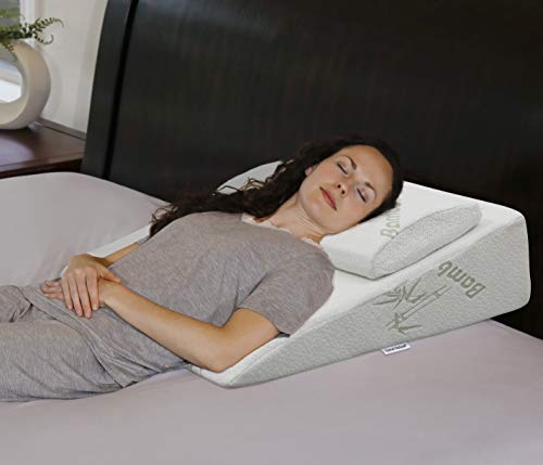 Removable Foam Bed Wedge Pillow, 2 Memory Foam Top Headrest Pillow