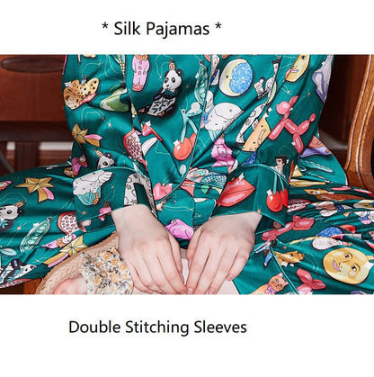 Womens Pajamas Silk Satin Pajama Sets for Women Soft Button Down Womens Loungewear Set with Pockets