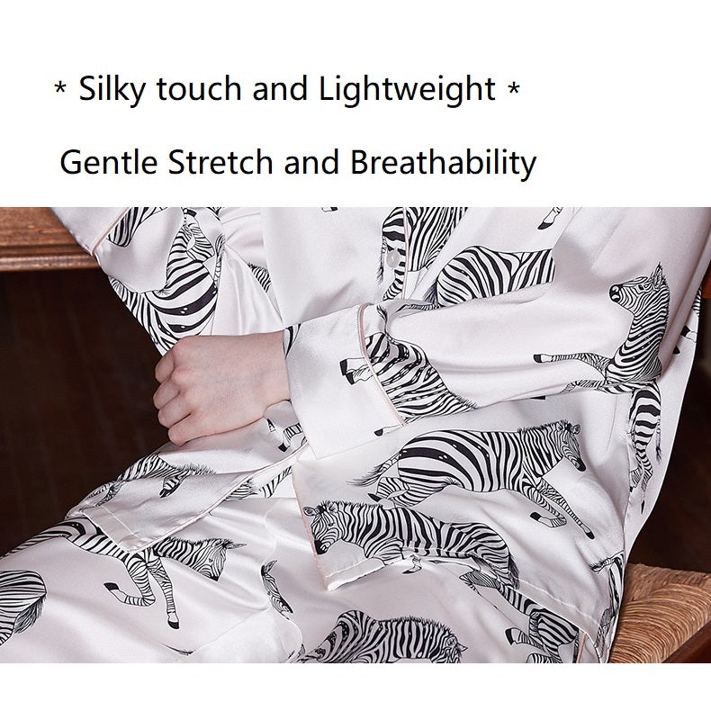 Womens Pajamas Silk Satin Pajama Sets for Women Soft Button Down Womens Loungewear Set with Pockets