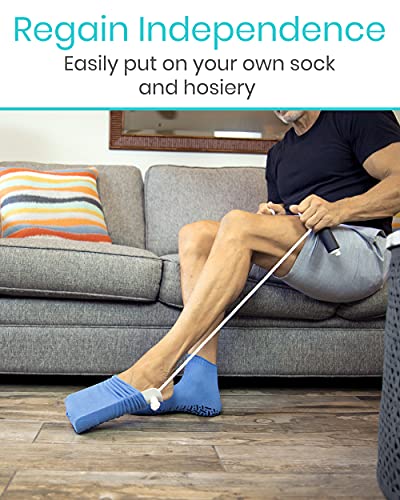 Sock Helper Aide Tool | Easy On and Off Stocking Slider Donner | Pulling Assist Device Puller for Elderly, Senior, Pregnant, Diabetics